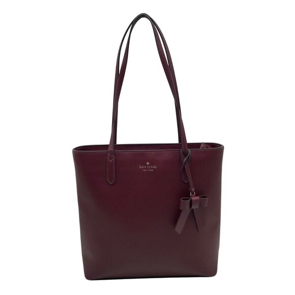 Kate Spade Dark Purple Saffiano Leather Brynn Tote Bag - Picture 1 of 11